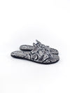 DORIS SNAKESKIN PRINT FLAT SANDALS