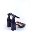 MARGOT BLACK LEATHER HEELS (6,5cm)