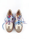 NOEMI BABY BLUE LEATHER & FABRIC LEATHER SNEAKERS