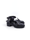 CASSIDY BLACK STRAPPY MOCASSINS