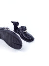 KEIKO TABI BLACK LEATHER RUBBER FLATS