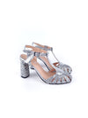 TIFFANY SILVER GLITTER T-STRAP HEELS (8,5cm)