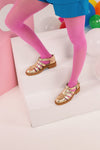 MATILDA GOLD LEATHER RUBBER FLATS