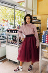 BETTY BORDEAUX LEATHER SNEAKERS
