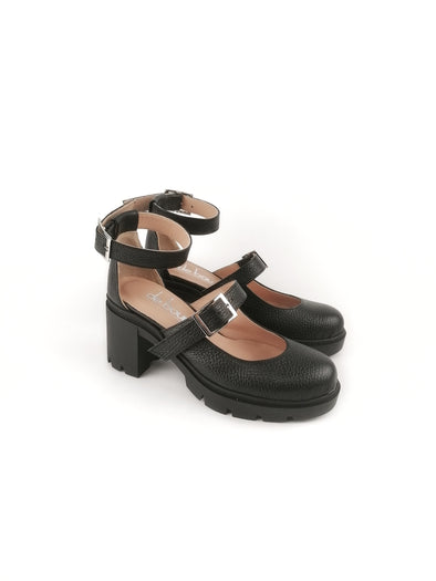 LEXIE BLACK MARY-JANE HEELS (7,5cm)