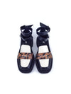 CASSIDY BLACK/LEOPARD STRAPPY MOCASSINS