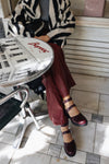 CLEMENCE BORDEAUX RUBBER HEELS (7,5cm)