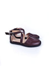 YUKI TABI BROWN LEATHER RUBBER FLATS
