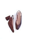 LINDA BROWN LEATHER SLINGBACK PUMPS (6,5cm)