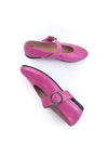 FLORENCE GLOSSY PINK LEATHER BALLERINAS