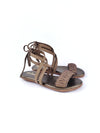 EFTERPI BRONZE MACRAME LEATHER SANDALS