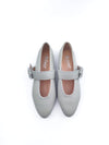 FLORENCE PISTACHIO LEATHER BALLERINAS
