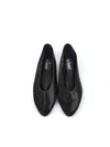EDITH BLACK LEATHER & SUEDE BALLERINAS