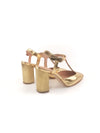 LIBERTY GOLD LEATHER BLOCK HEELS (8,5cm)