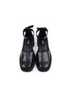 CARELLI BLACK LEATHER RUBBER FLATS