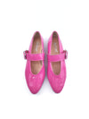 FLORENCE GLOSSY PINK LEATHER BALLERINAS
