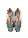 MIMOSA DENIM BLUE SUEDE T-BAR STRAP SHOES