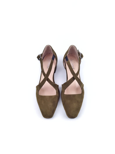 ODETTE OLIVE SUEDE LEATHER SHOES