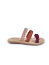 AMELIA CARAMEL MACRAME LEATHER SANDALS