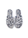 DORIS SNAKESKIN PRINT FLAT SANDALS