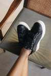 BARBARA BLACK LEATHER SNEAKERS