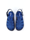 CALLIE FISHERMAN DENIM LEATHER FLATFORMS