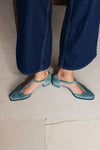 MIMOSA DENIM BLUE SUEDE T-BAR STRAP SHOES