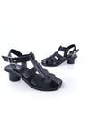 EMMA BLACK LEATHER SHORT HEELS