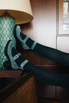 VERONICA DENIM BLUE SUEDE STRAPPY RUBBER HEELS (7,5cm)
