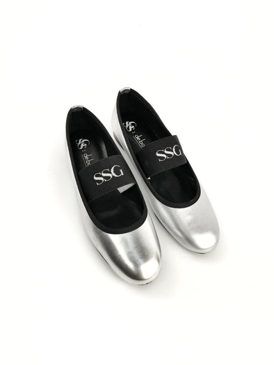 DE.BOUR x SSG SILVER LEATHER BALLERINAS_size 39