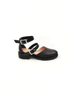 ELLIE BLACK RUBBER FLATS