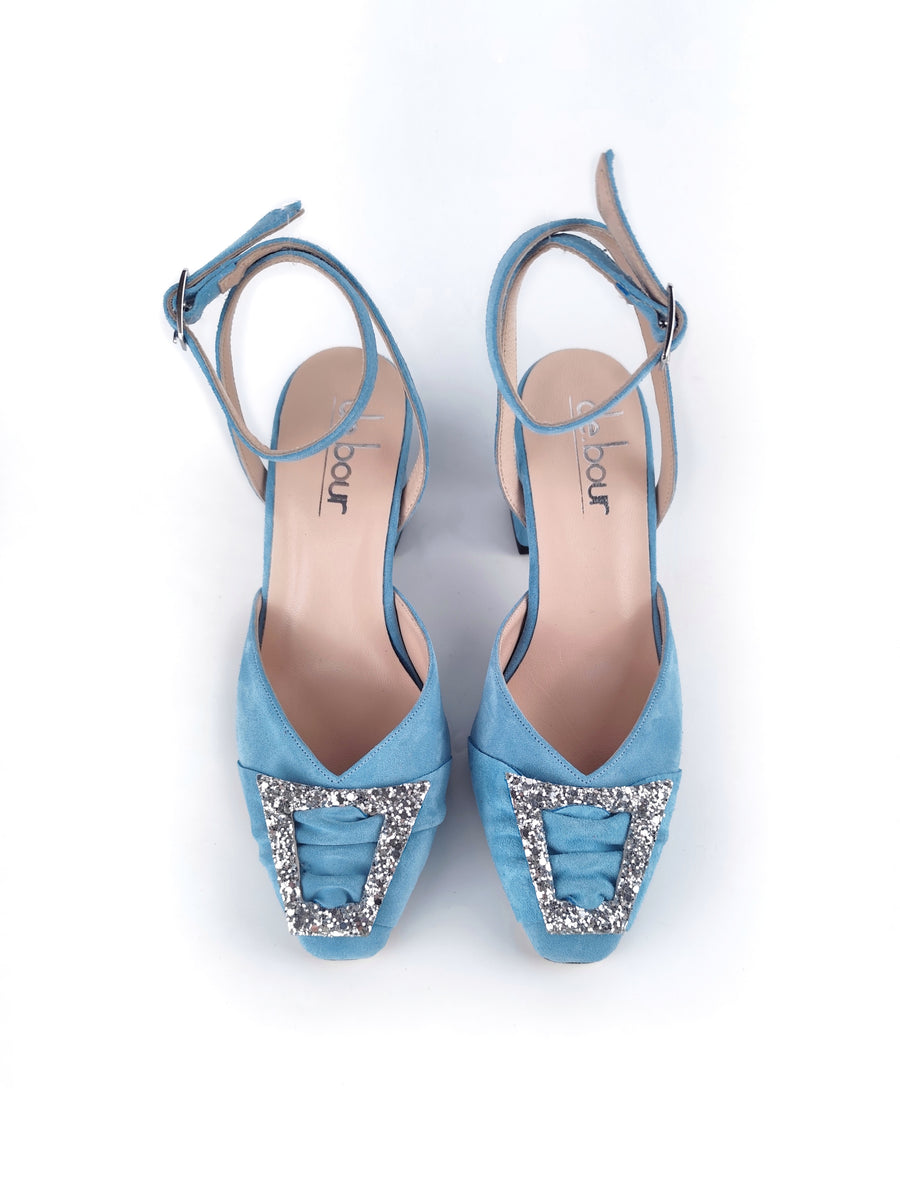 de.bour BRIGITTE BABY BLUE SUEDE HEELS – debour