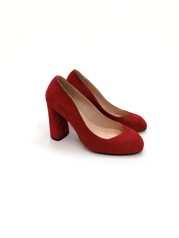 BERLIN RED SUEDE PUMPS