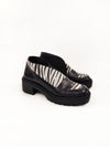 BETHANY BLACK/ZEBRA MOCCASINS