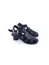 EMMA BLACK LEATHER SHORT HEELS