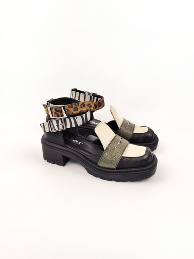 CASSIDY MULTICOLOR STRAPPY MOCASSINS
