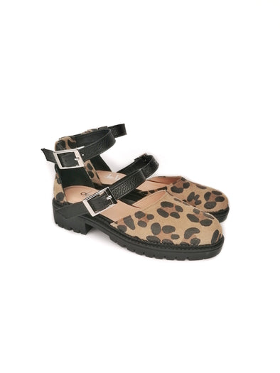 ELLIE LEOPARD RUBBER FLATS