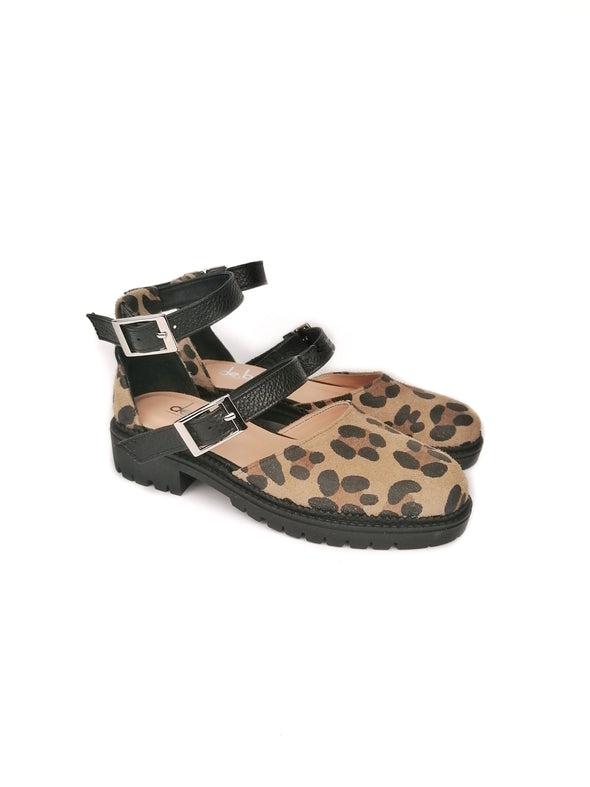 ELLIE LEOPARD RUBBER FLATS