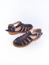 MATILDA BROWN LEATHER RUBBER FLATS