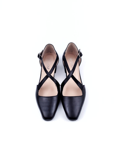 ODETTE BLACK LEATHER SHOES