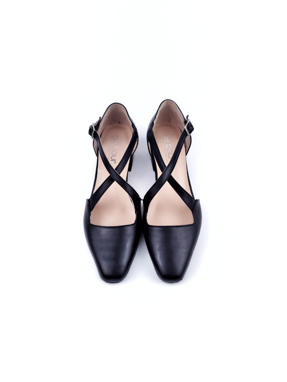 ODETTE BLACK LEATHER SHOES
