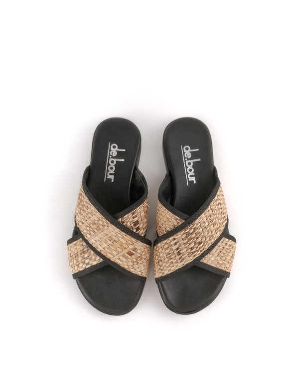 EMELIA RAFFIA FLAT SLIPPER SANDALS_size 36