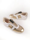 BETTY GOLD LEATHER & JUTE SNEAKERS