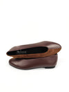 EDITH BROWN LEATHER & SUEDE BALLERINAS