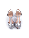 TIFFANY SILVER GLITTER T-STRAP HEELS (8,5cm)