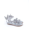 MINIMALISTIC SILVER LEATHER FLAT SANDALS