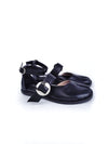 KEIKO TABI BLACK LEATHER RUBBER FLATS