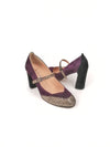 RAPHAELA PURPLE SUEDE & GOLD GLITTER HEELS (8,5cm)