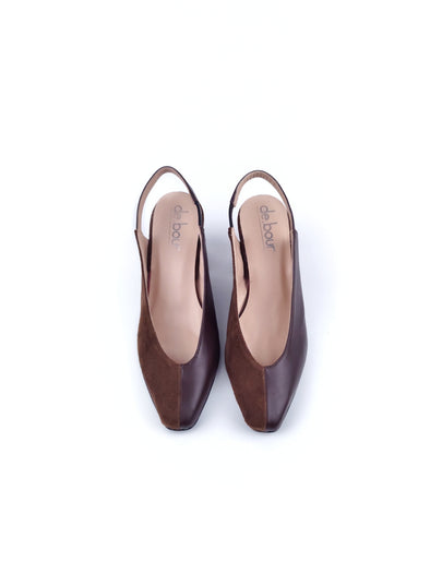 LINDA BROWN LEATHER SLINGBACK PUMPS (6,5cm)