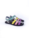 ADDISON BLACK FISHERMAN LEATHER SANDALS